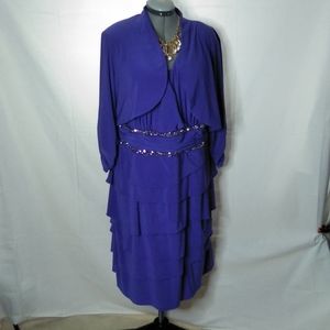 NWOT Two piece purple dress with embellishment